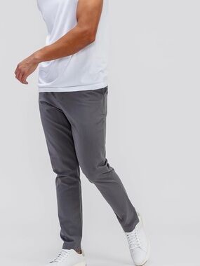 Ministry of Supply Pace Tapered Chino Gray Dress Pants Size 34 Drawstring